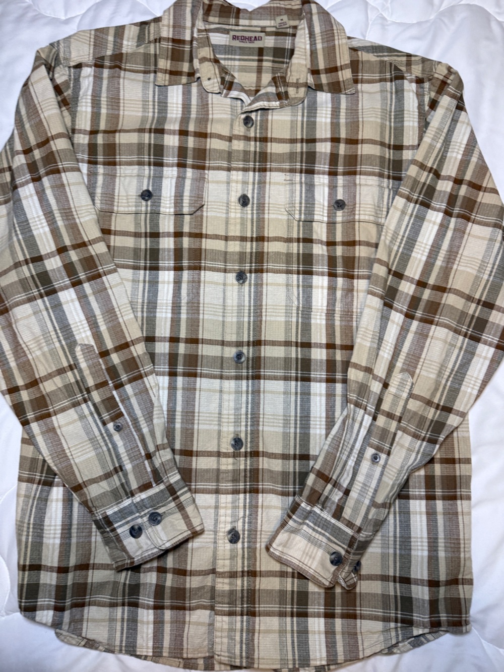 RedHead Brown & Cream Plaid Button-Down Shirt